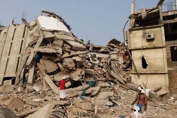 The photo shows rubble of the collapsed building at Savar. Star file photo