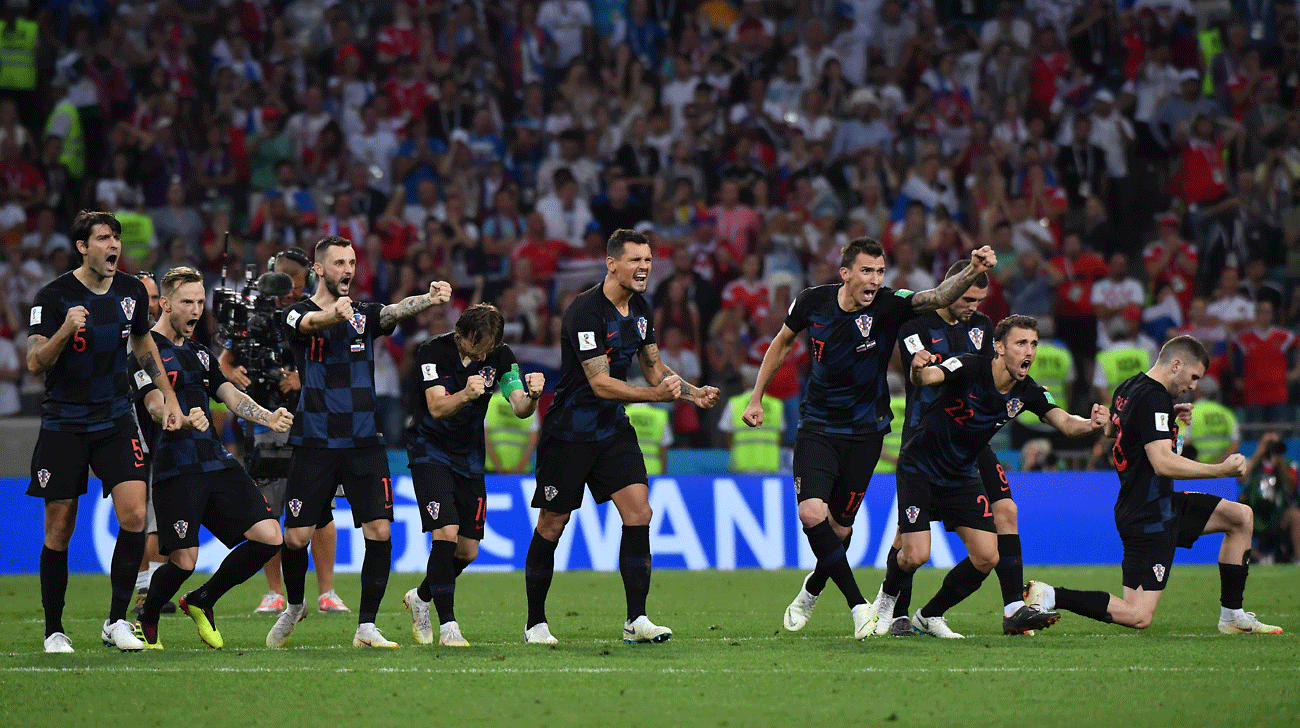 Croatia's Domagoj Vida heads the ball during the Euro 2020 soccer