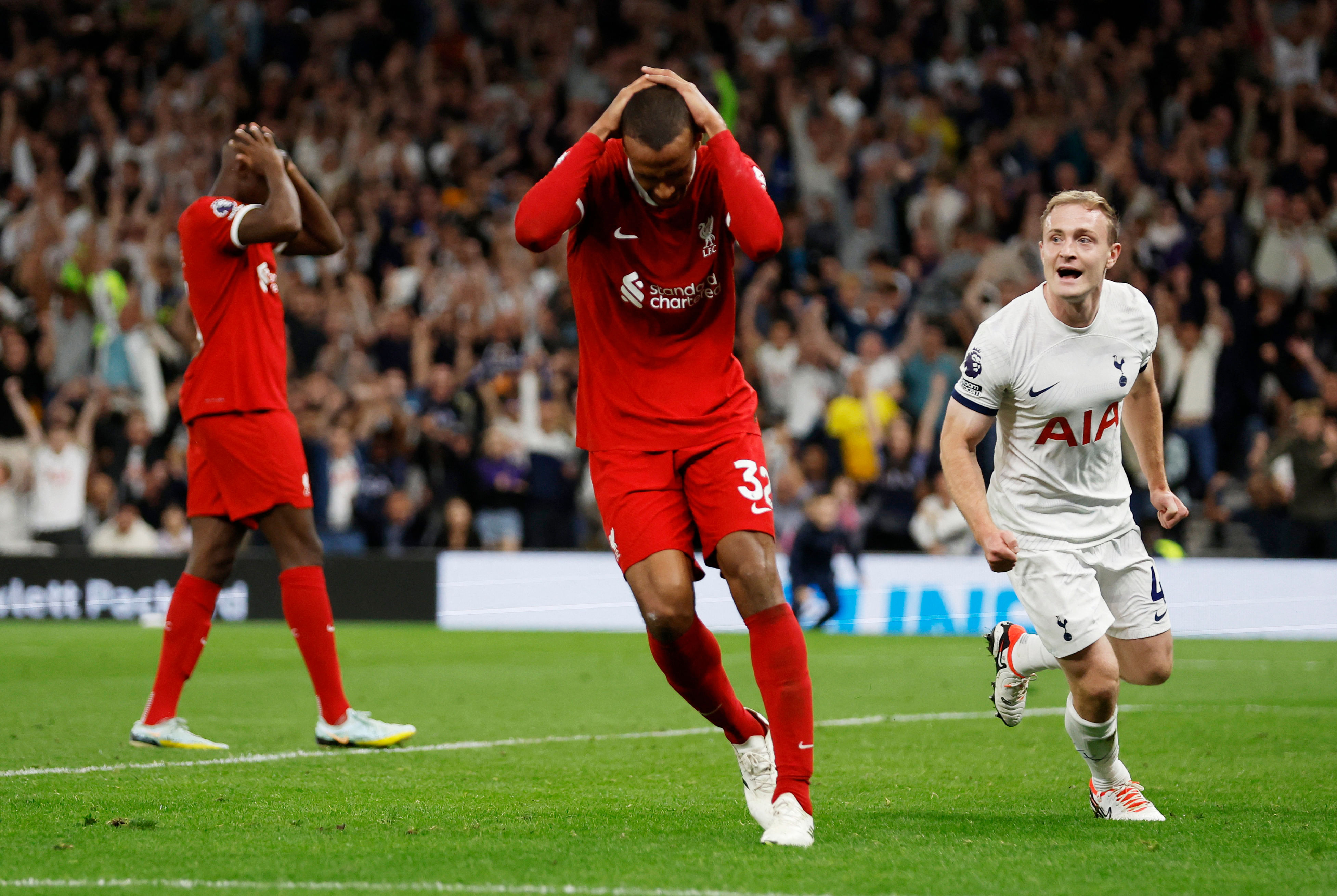 Spurs sink nine-man Liverpool thanks to last-gasp Matip own goal