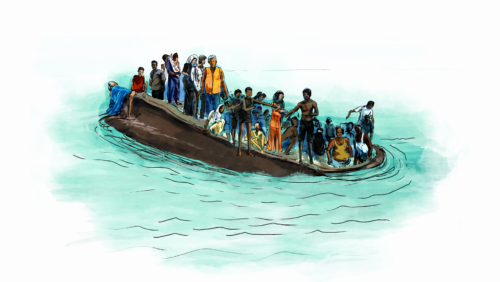 Illustration of a Rohingya Boat