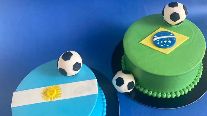 Birthday cake  Brazil football cake  Orange cake with choc  Flickr