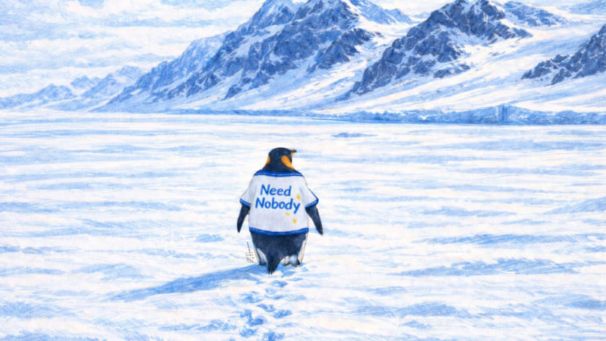 This penguin took 'Ekla Cholo Re' too seriously