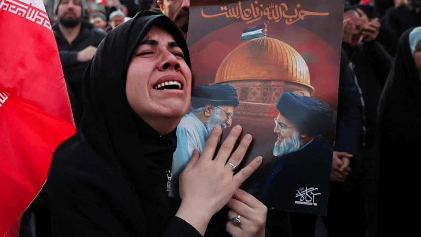 People mourn in Tehran following Khamenei’s killing. Photo: Reuters