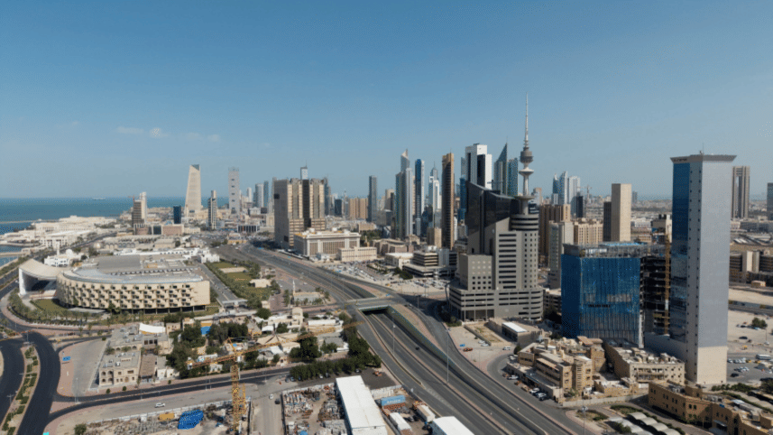 A drone view shows Kuwait City, in the aftermath of strikes by Israel and the U.S. on Iran, in Kuwait, February 28, 2026. Photo: Reuters/Stephanie McGehee