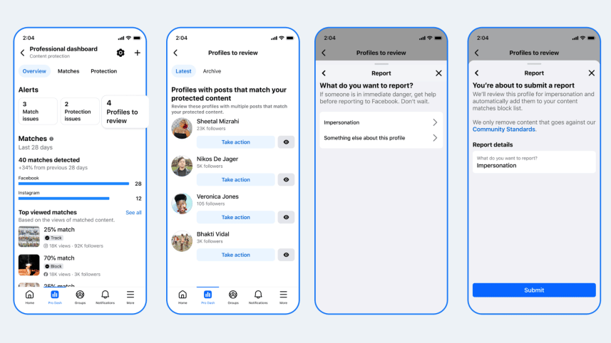 Meta impersonator dashboard