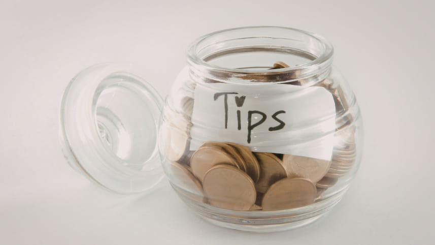 A tip jar