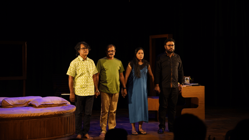 Upstage theatre troupe staged ‘Raat Bhore Brishti’ at Shilpakala Academy