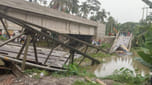 The bridge, located in front of Debipur Islamia Fazil Madrasah, collapsed around 11:30pm while a rice-laden truck was crossing it. Photo: Star