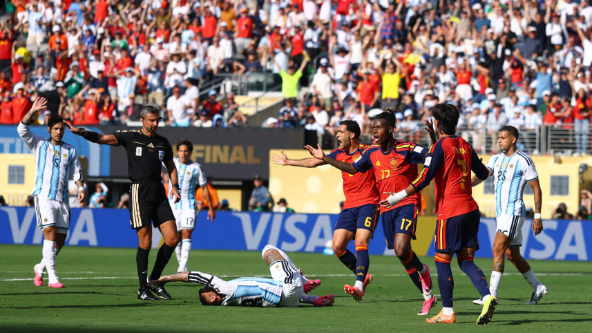 Spain disallowed goal against Argentina