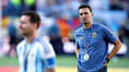 Argentina coach Scaloni reacts after World Cup final defeat