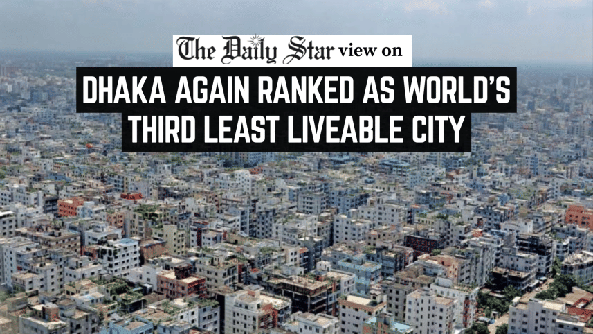 Dhaka ranked third least liveable city 2026