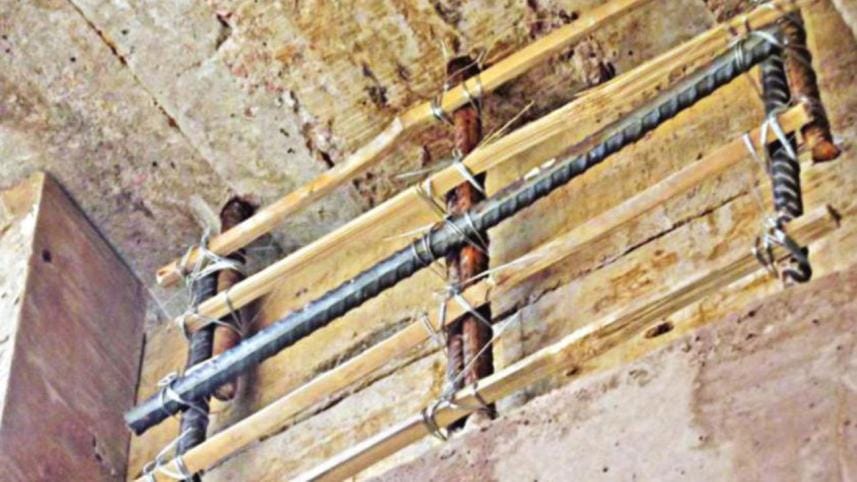 Bamboo, not iron rods