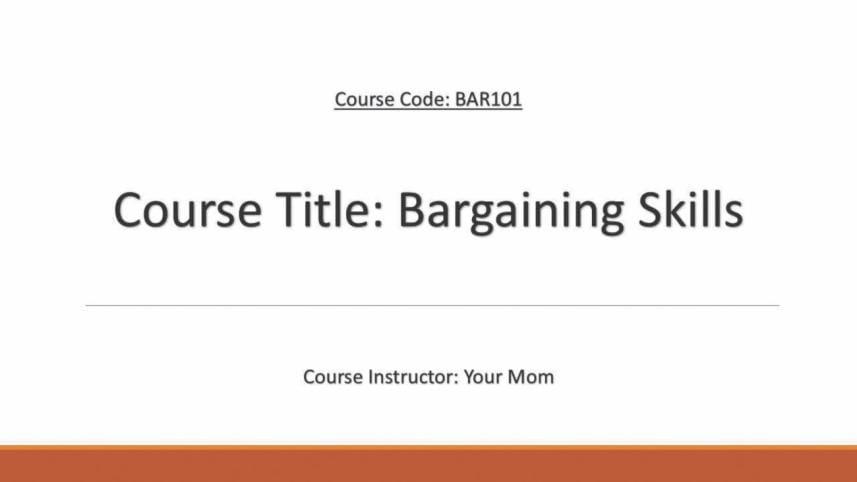 Bargaining skills