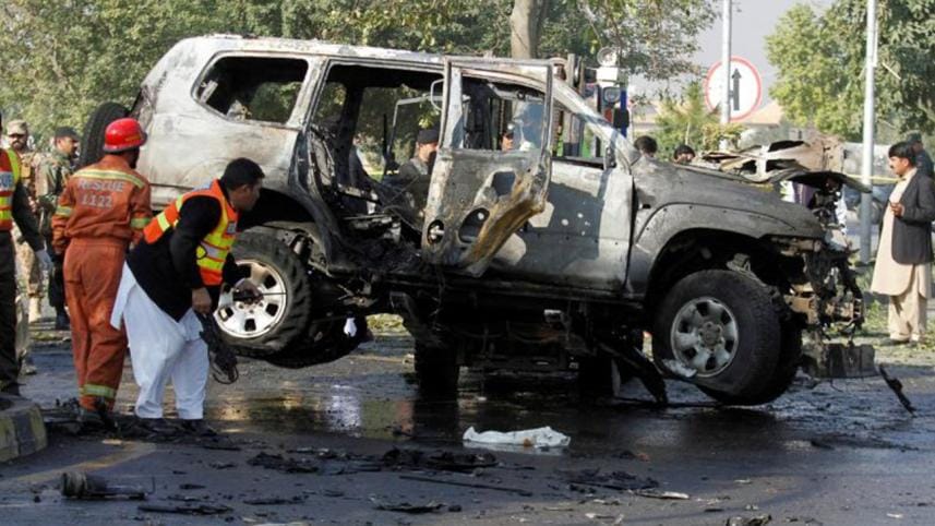 a vehicle damaged by a suicide bomb