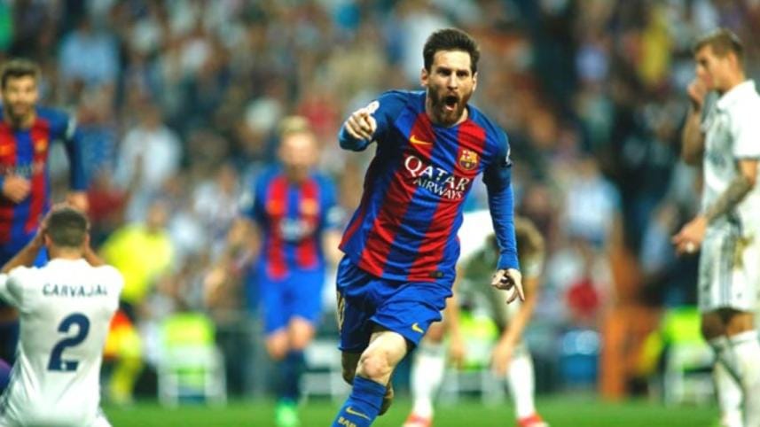 Lionel Messi celebrates