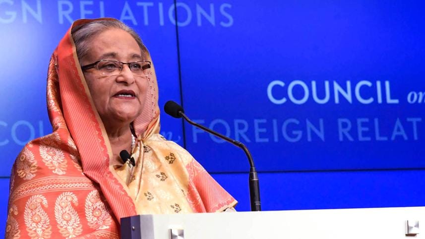 Prime Minister Sheikh Hasina speaks at an interactive dialogue