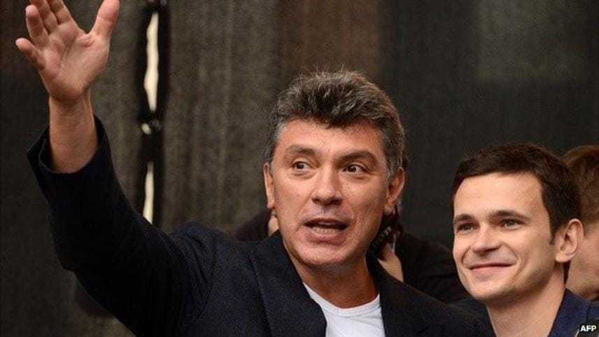 Ilya Yashin (r) is co-chairman of Boris Nemtsov's party and he was among his closest colleagues. Photo AFP_BBC.jpg