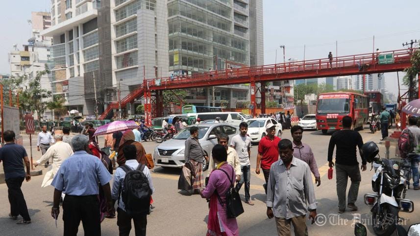 Drive against jaywalkers in Dhaka City