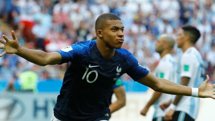 France's Kylian Mbappe was the star of the show in the round