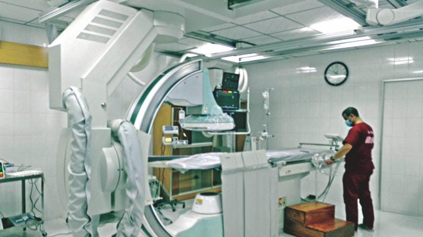 The cath lab at Mymensingh Medical College Hospital