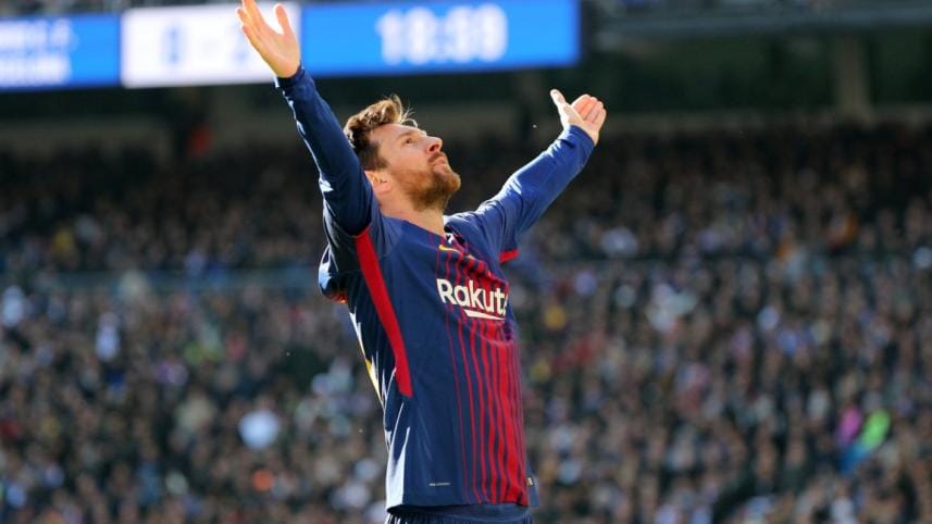 Lionel Messi celebrates