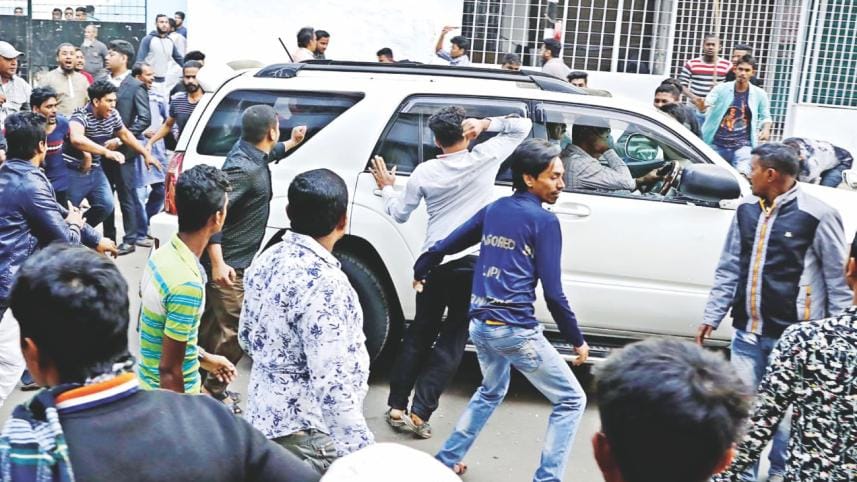 Dr Kamal Hossain's motorcade attacked