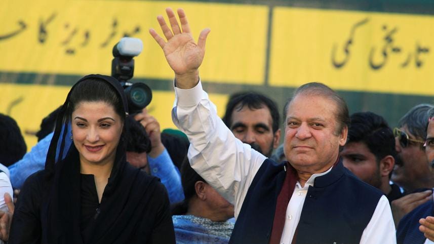 Prime minister Nawaz Sharif and his daughter Maryam Nawaz