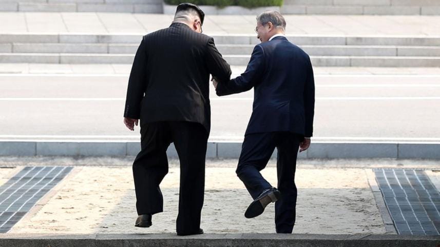 North Korean leader Kim Jong-un and South Korean President Moon Jae-in