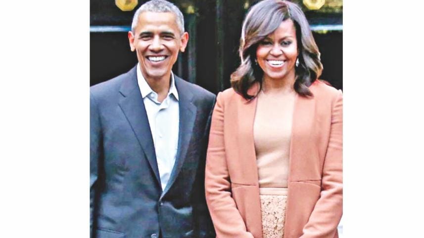 Barack Obama and his wife