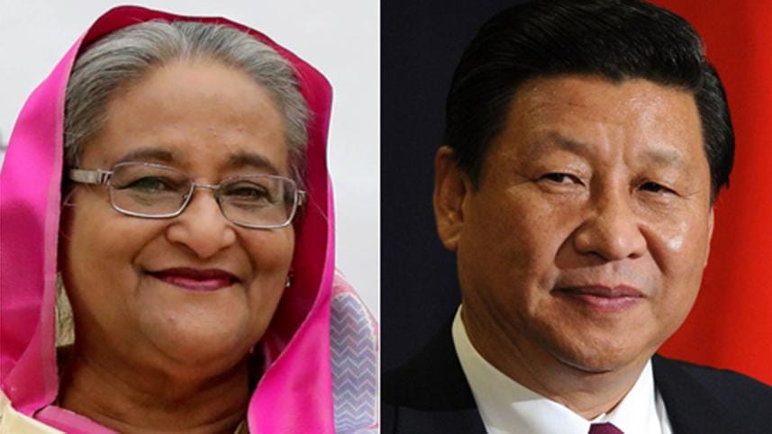 Prime Minister Sheikh Hasina and Chinese President Xi Jinping