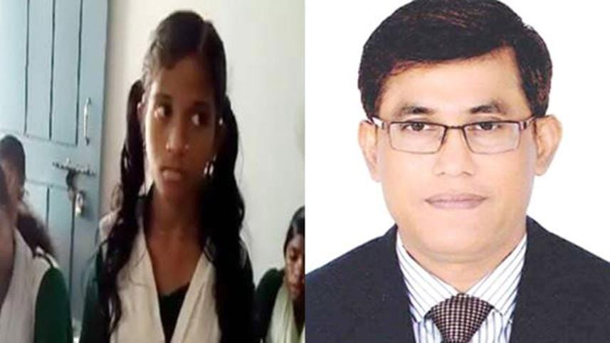Eighth grader Poli Malakar and UNO Mahmudul Huq