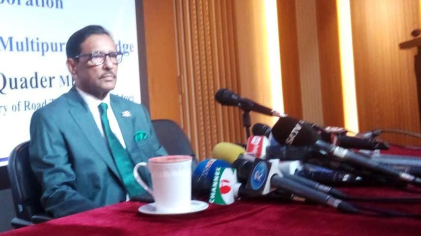 Awami League General Secretary Obaidul Quader addressing the journalists
