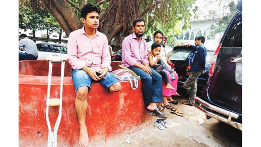 Leg lost to but accident