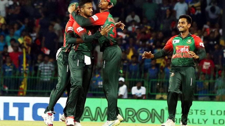 Team Tigers against Sri Lanka in Nidahas Tr-Nation Series 2018