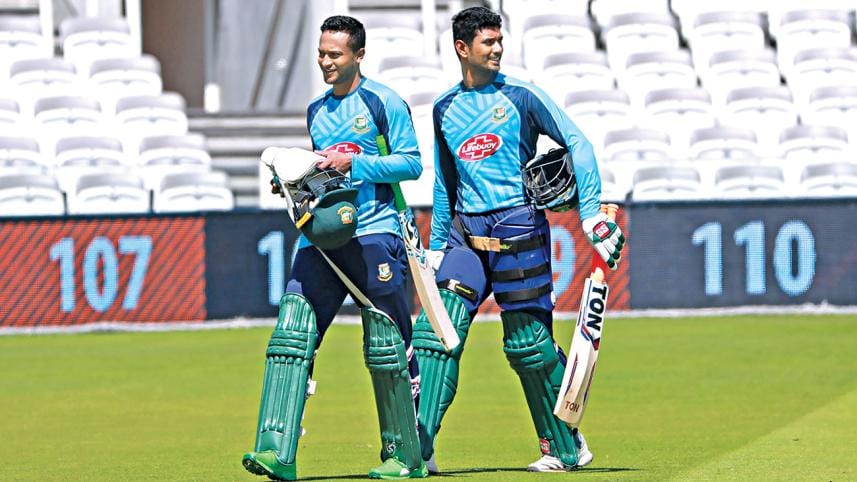 Shakib Al Hasan and Mahmudullah Riyad in training ahead last game bangladesh vs pakistan match