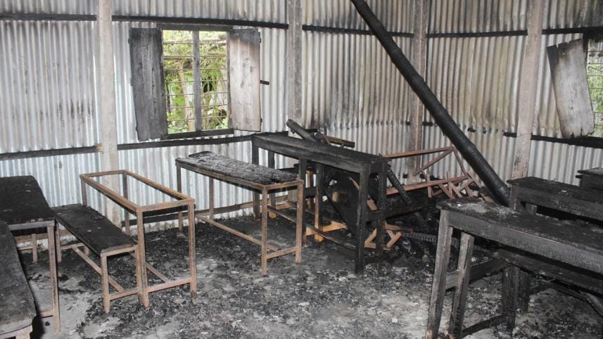 Primary school torched in Tangail