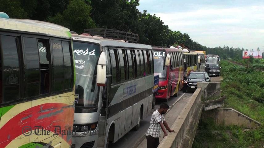 Traffic Jam on Dhaka-Tangail highway in Eid Journey 2018