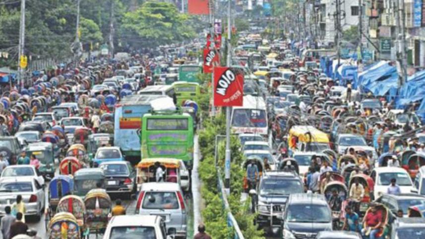 Traffic jam in Bangladesh