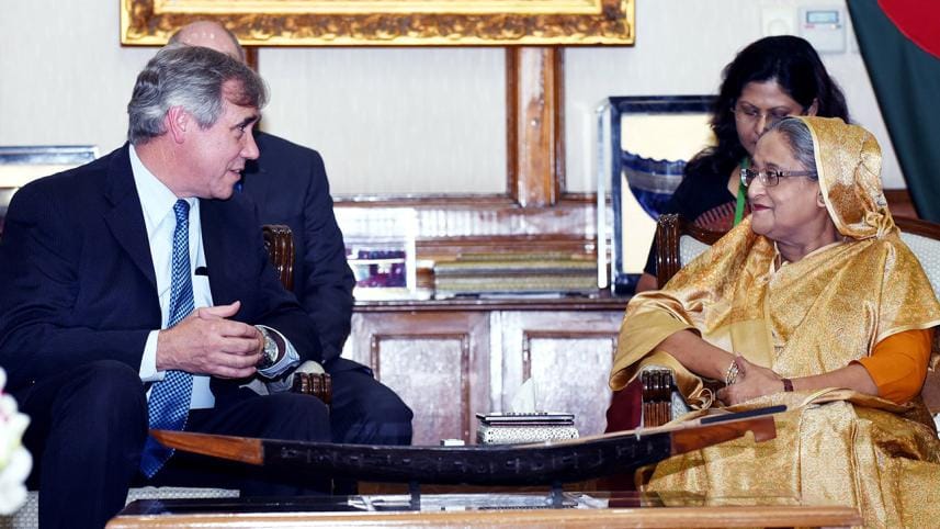 Visiting US Senators Jeff Merkley and Prime Minister Sheikh Hasina