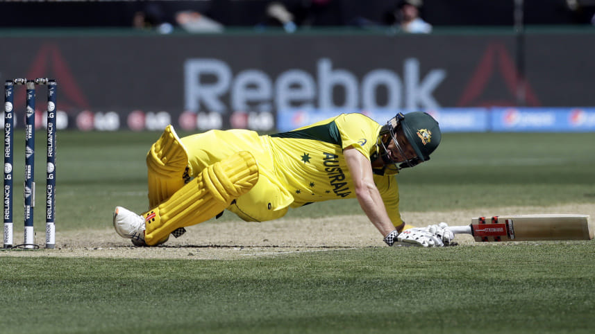 George Bailey lost his balance while playing a forceful shot