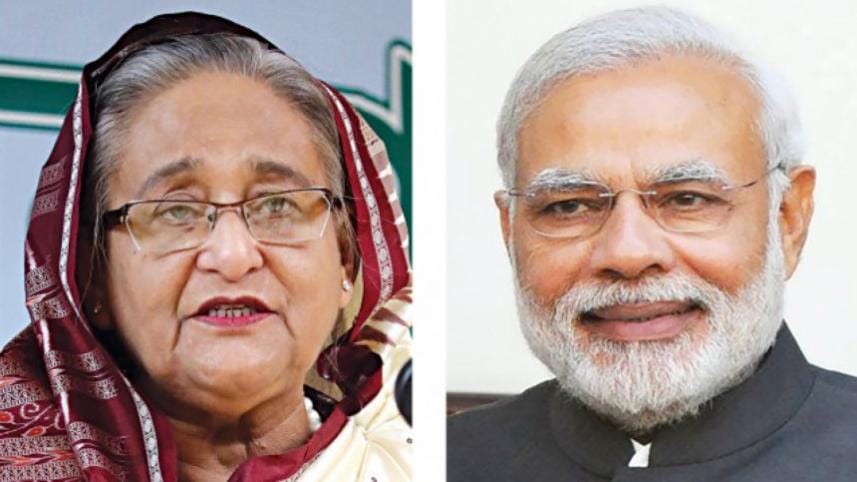Sheikh Hasina and Narendra Modi