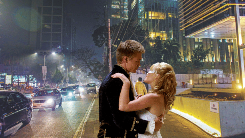 A prom couple on the streets of Dhaka