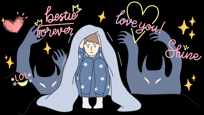 Person making friends with their sleep paralysis demon