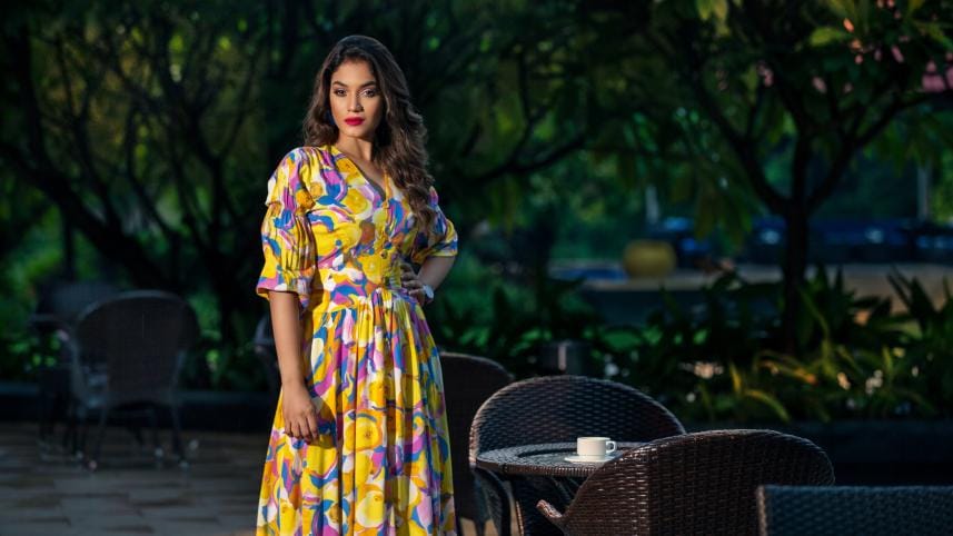 Yellow Floral and geometric pattern dresses for summer