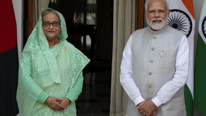 Sheikh Hasina and Narendra Modi 