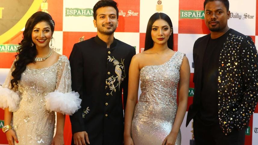 The emcee for the evening wearing MEHER by Samina Sara