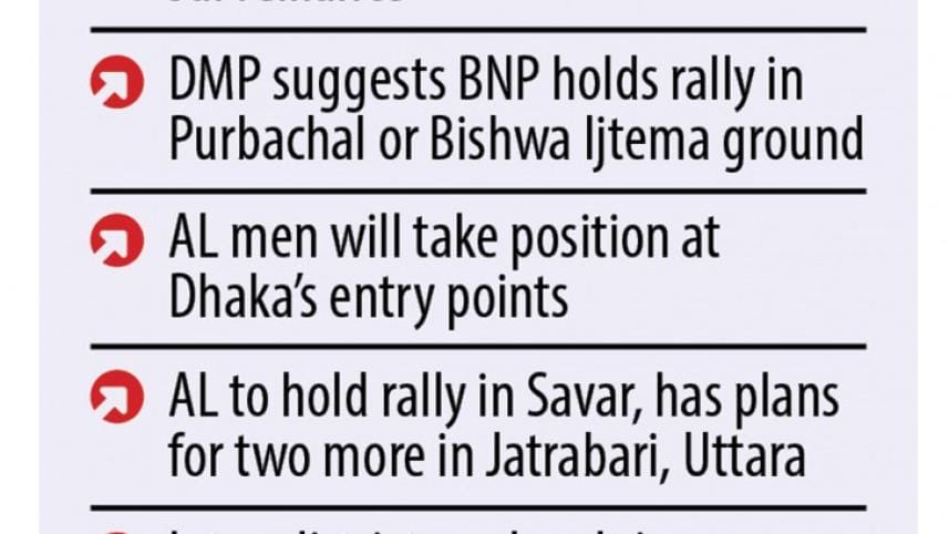 Awami League on high alert ahead of BNP Dhaka rally
