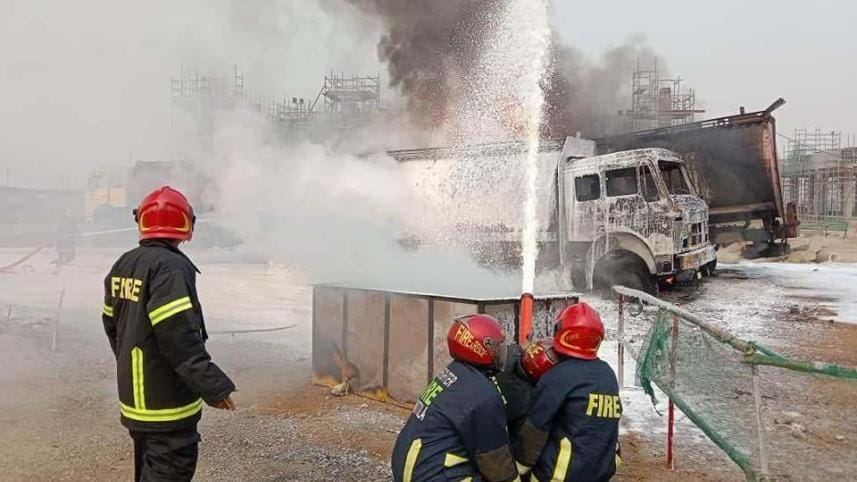 fuel trucks catch fire
