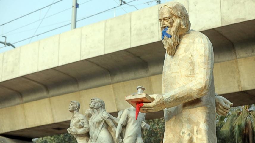 Tagore statue at Dhaka University PRABIR DAS