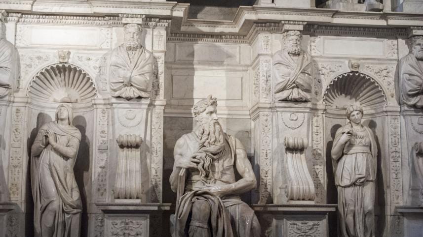 Moses 5 places to visit to see Michelangelo’s paintings and sculptures